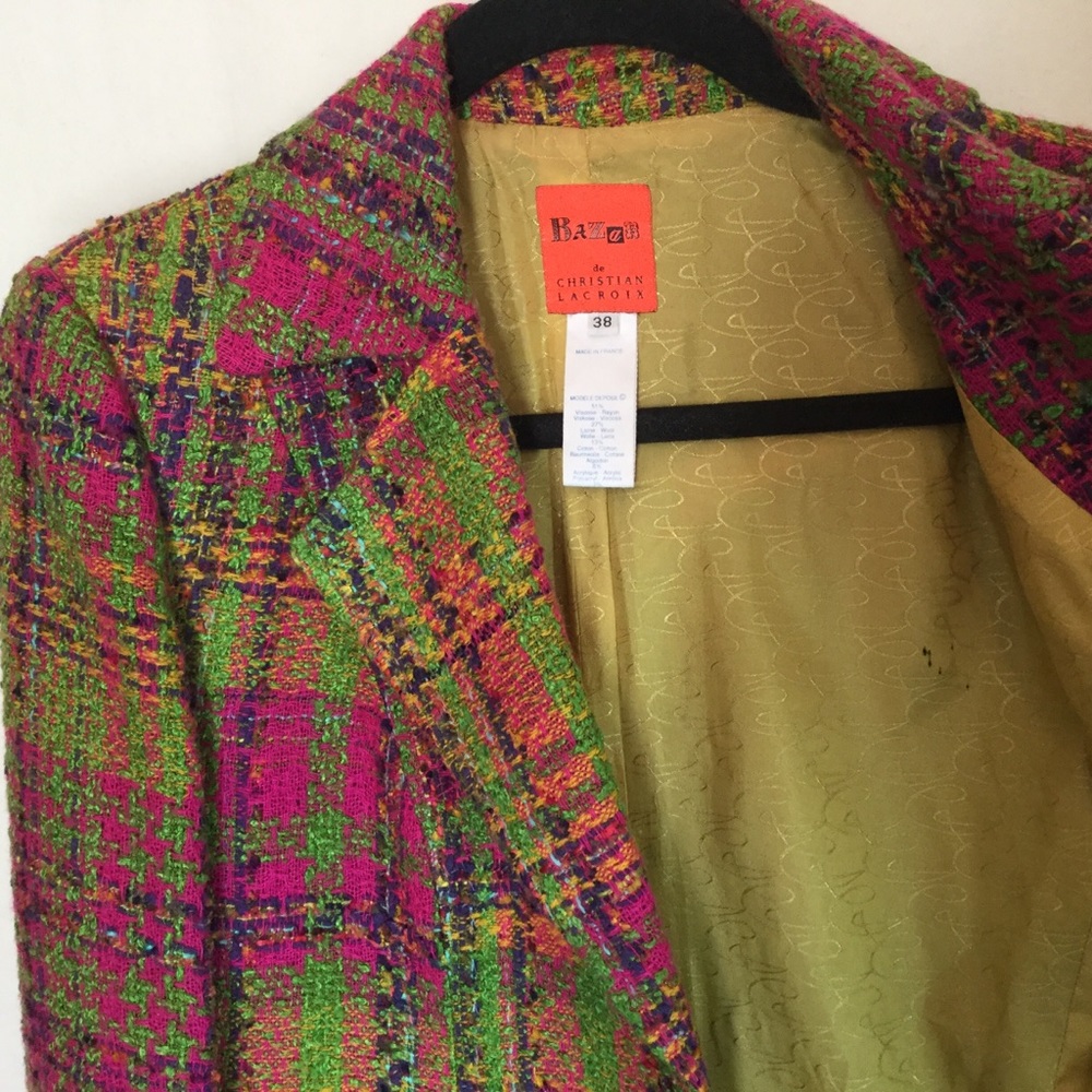 VTG 90’s CHRISTIAN LACROIX Tweed BOUCLE Blazer - Picture 7 of 9